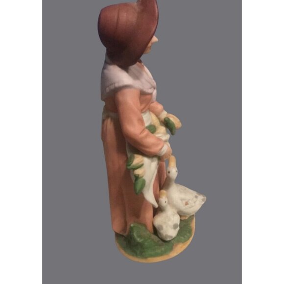 HOMCO Ceramic Figurine Of Woman With Corn & Ducks 1477 - Picture 6 of 8